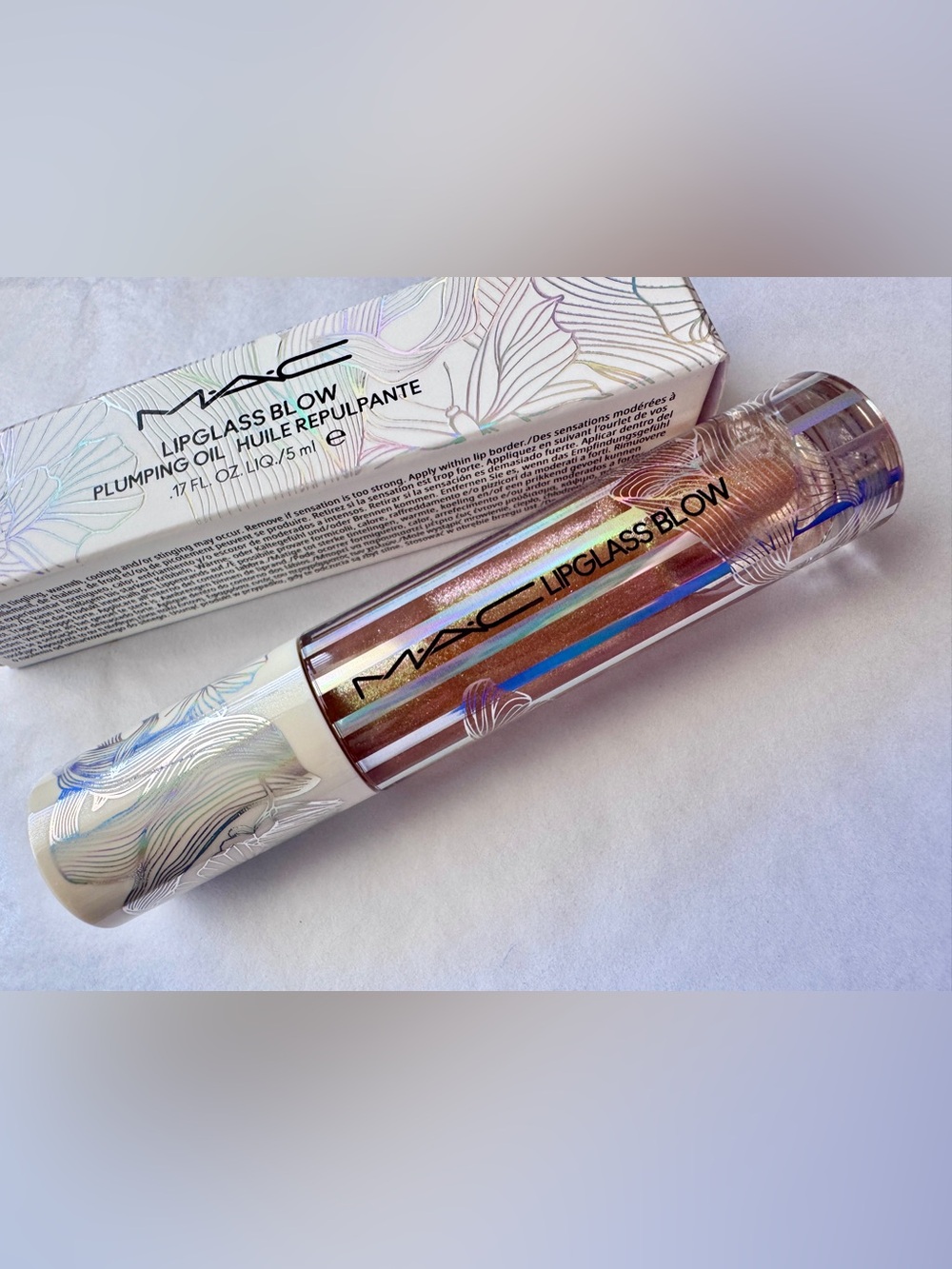 MAC Limited Edition Metamorphosis Lipglass Blow Snapdragon Plumping Oil 5ml NIB